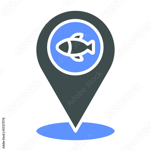 Fishing Destinations Icon Style
