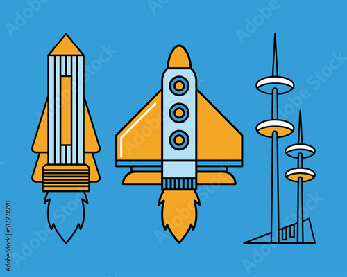 three space outer icons