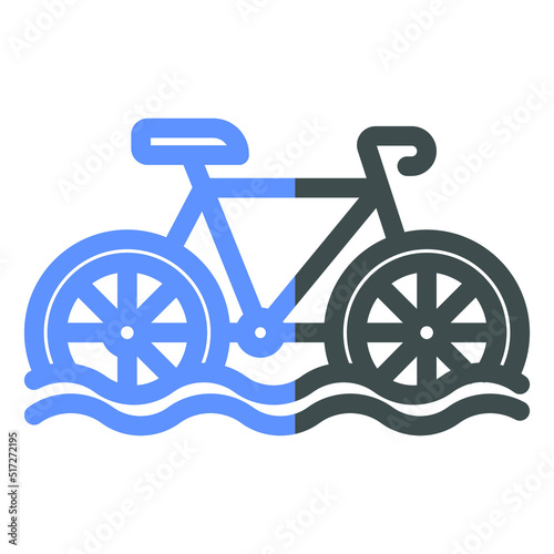 Water Tricycle Icon Style