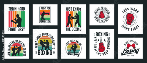 collection of ten vector boxing t-shirt design, boxing t-shirt design set, vintage boxing t-shirt design collection, typography boxing t-shirt collection, boxing retro style vector t-shirt collection