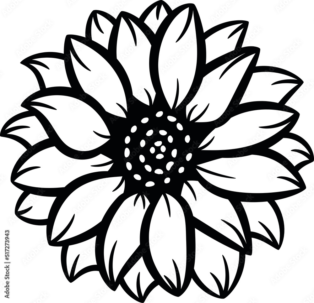 Sunflower SVG, Sunflower vector clipart, DIgital Download Sunflower ...