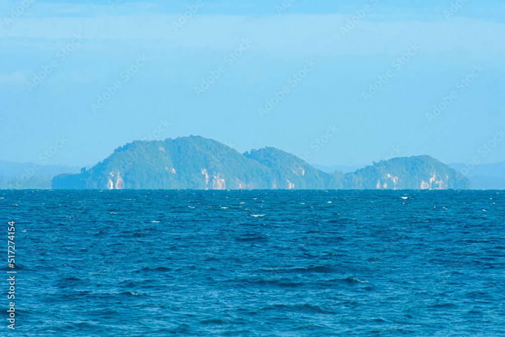 Calm blue seascape scenery in Mersing, Johor, Malaysia Calm blue seascape scenery in Mersing, Johor, Malaysia