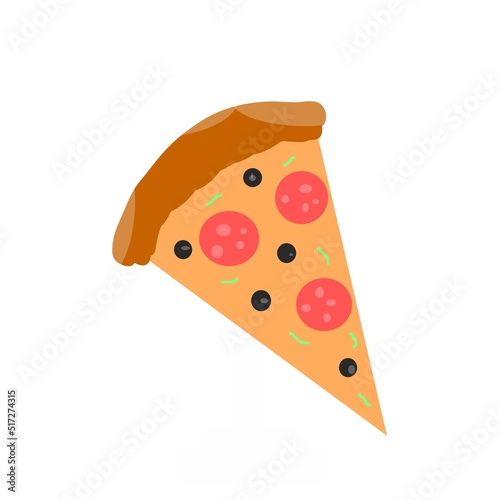 Pizza on a white background.
