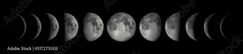 16K Ultra High Resolution Moon Phases. Photo realistic 3d render.