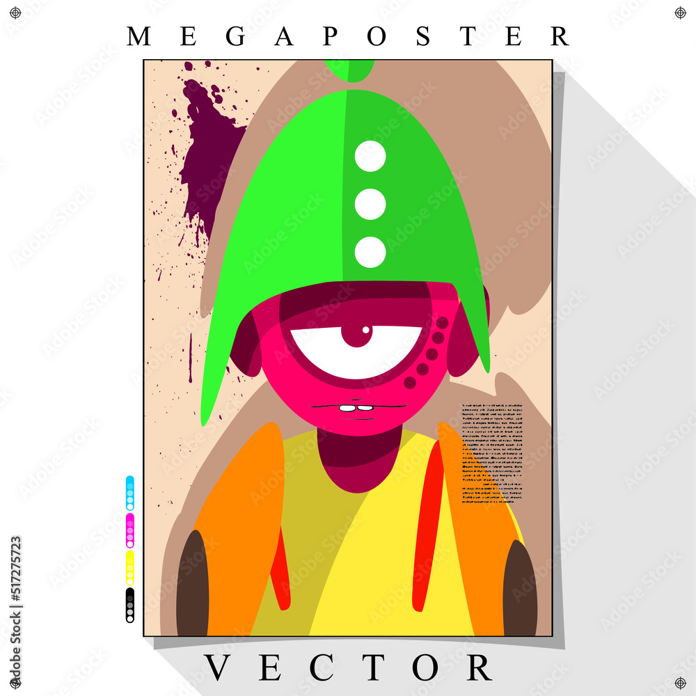 Desenho de personagens cómicos Coloridos em Vetor para Poster