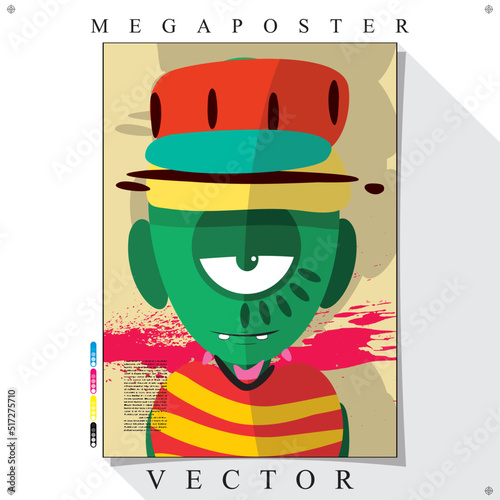 Desenho de personagens cómicos Coloridos em Vetor para Poster