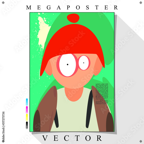 Desenho de personagens cómicos Coloridos em Vetor para Poster