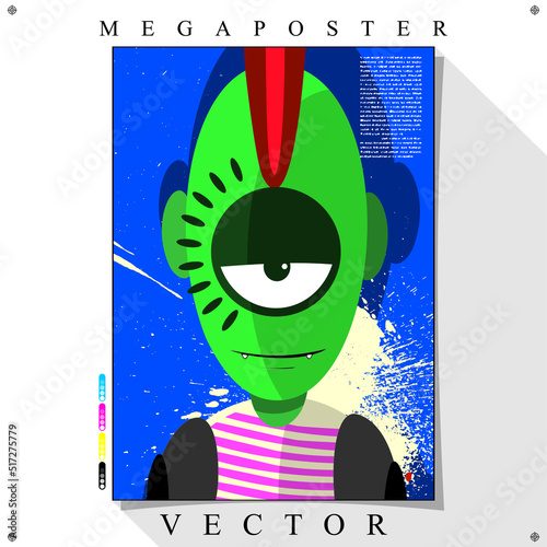 Desenho de personagens cómicos Coloridos em Vetor para Poster