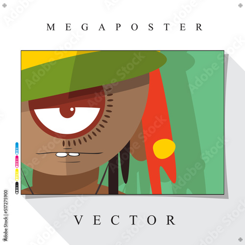 Desenho de personagens cómicos Coloridos em Vetor para Poster