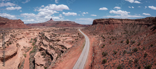 Travel Utah Background. Scenic highway through red rocks