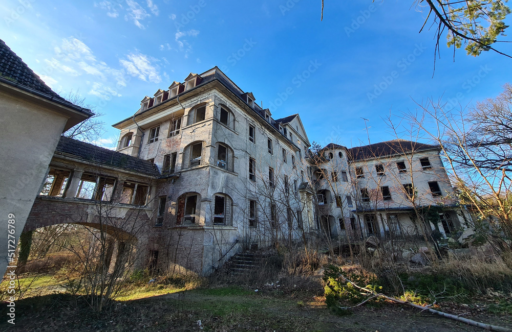 View of an old dilapidated villa View of an old dilapidated villa