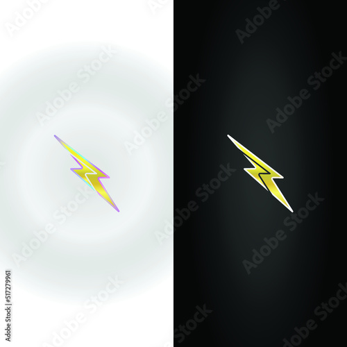 Fotografi Lighning Flash vector logo design, suitable use for symbol, sign, or element bus