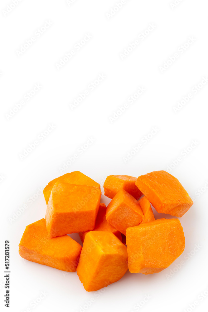 Sliced pumpkin isolated on white background. Sliced pumpkin isolated on white background.