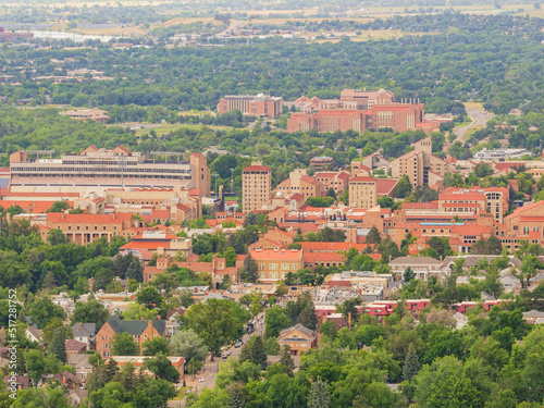 Aerial view of the University of Colorado Boulder