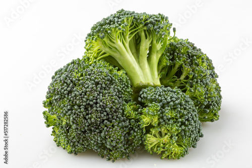 Broccoli pieces isolated on white background.
