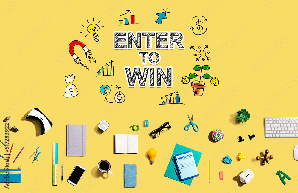 Enter to win with electronic gadgets and office supplies Enter to win with electronic gadgets and office supplies