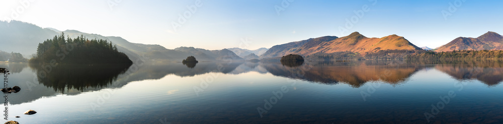 Derwentwater lake panorama in Lake District, Cumbria. England