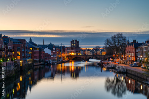 The city of York in England with Ouse river canal at sunset © Pawel Pajor