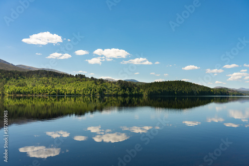 Loch Loyne on sunny day in Scotland