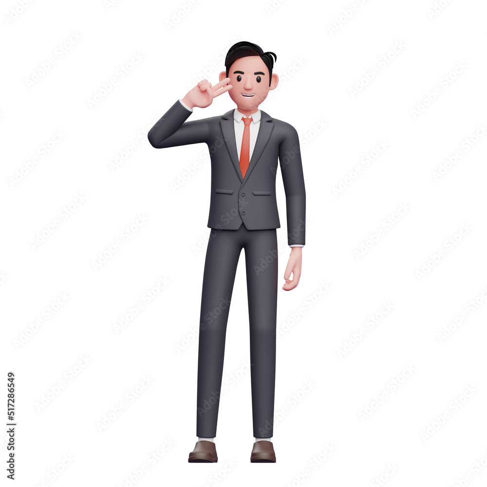 businessman in formal suit peace sign with finger, 3d render businessman character in formal suit businessman in formal suit peace sign with finger, 3d render businessman character in formal suit