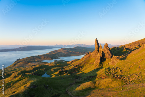 Old Man of Storr rock formation panorama, Isle of Skye, Scotland