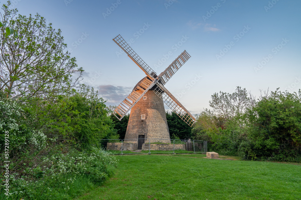 Bradwell Windmill at sunset in Milton Keynes. England