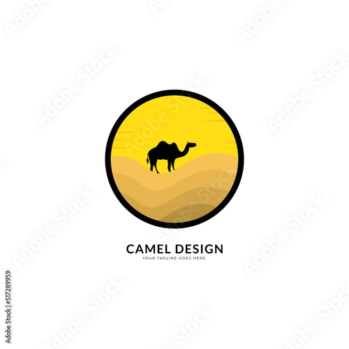 camel logo design template vintage camel vector illustration