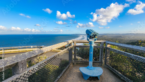 Fotografie, Tablou Public viewing binoculars on the headland at Cape Byron, Byron Bay tourist desti