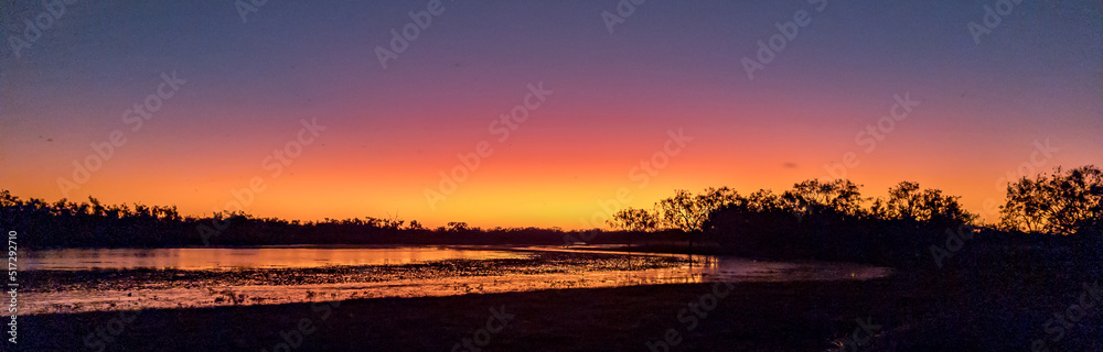 Sunset Leichhardt Lagoon, Normanton in Queensland Australia