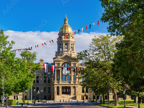 Sunny view of the Wyoming State capitol building photo