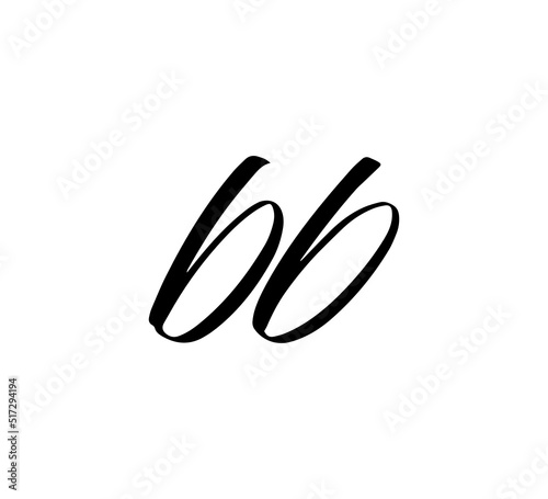 Vector Initial Letters Logo Script Handlettering Calligraphy Style bb