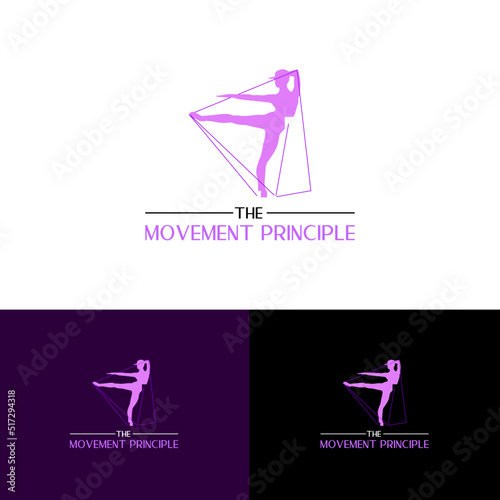 Principles of Body Movements Dancing center academy logo design