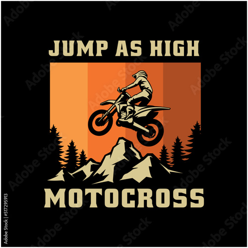 motocross action illustration vector isolated