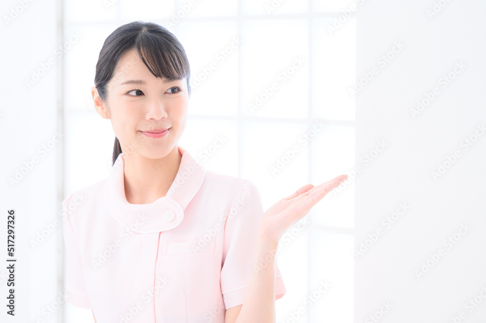 美容系ナースや看護師のイメージに使いやすいアジア人女性のポートレート コピースペース 美容系ナースや看護師のイメージに使いやすいアジア人女性のポートレート コピースペース