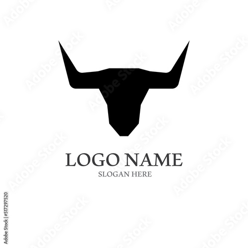 bull horn logo with template vector style.