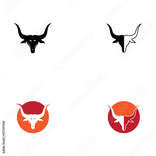 bull horn logo with template vector style.