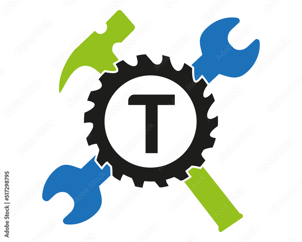 T Gear logo vector full color template Icon