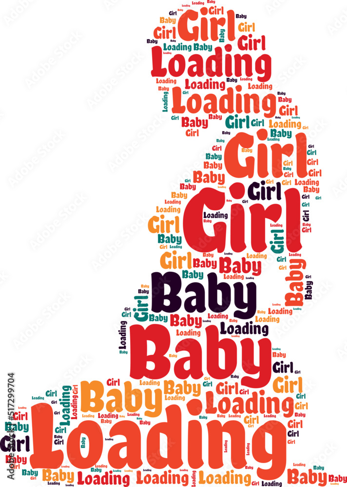 Baby Girl Loading Vector Lettering