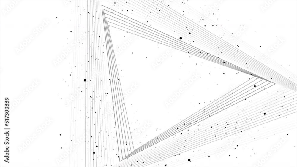 White black contrast background with linear triangles and dots ...
