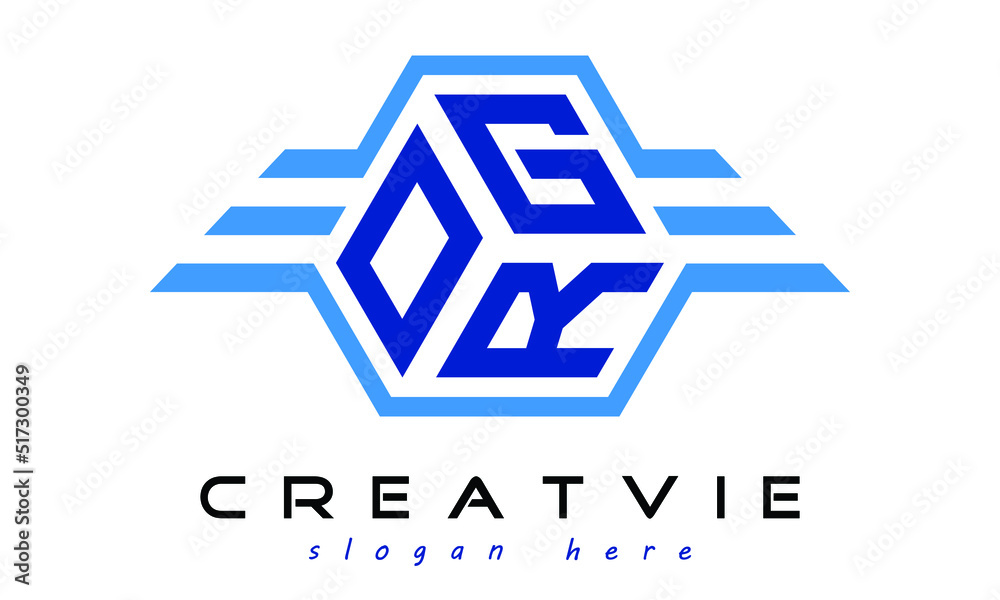 OGR three letter geometrical wings logo design vector template. wordmark logo | emblem logo | monogram logo | initial letter logo | typography logo | business logo | minimalist logo | - obrazy, fototapety, plakaty 