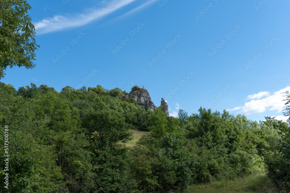 Landscape to the mountain called Steinerne Frau in Franconia