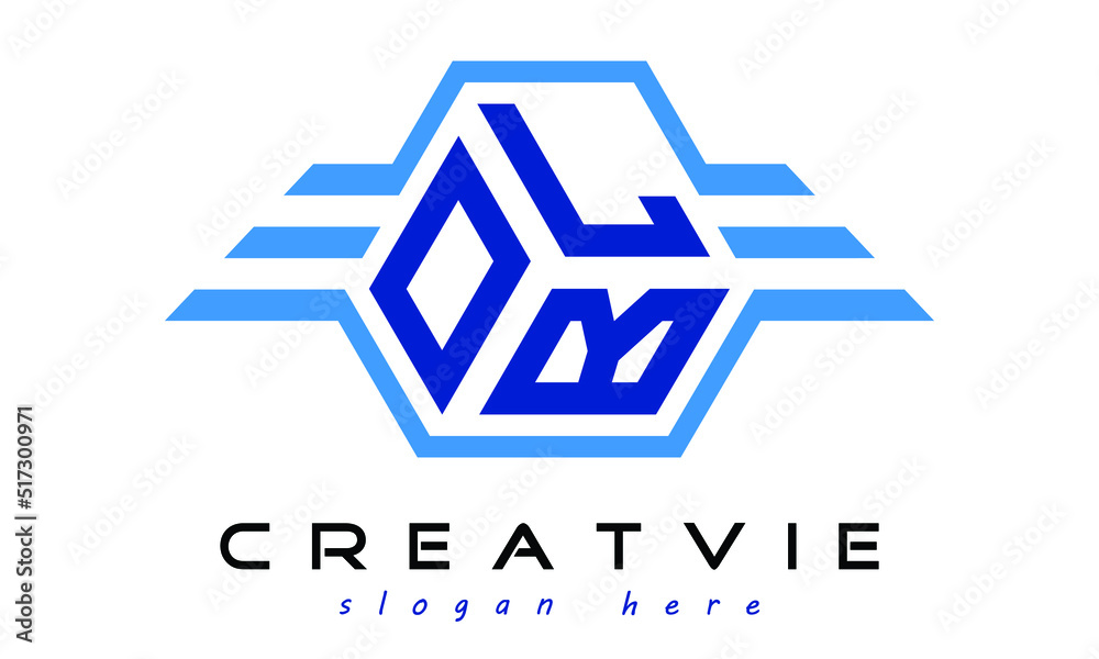 OLB three letter geometrical wings logo design vector template ...
