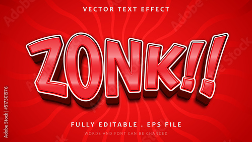 3d Gradient Red Word Zonk Editable Text Effect photo