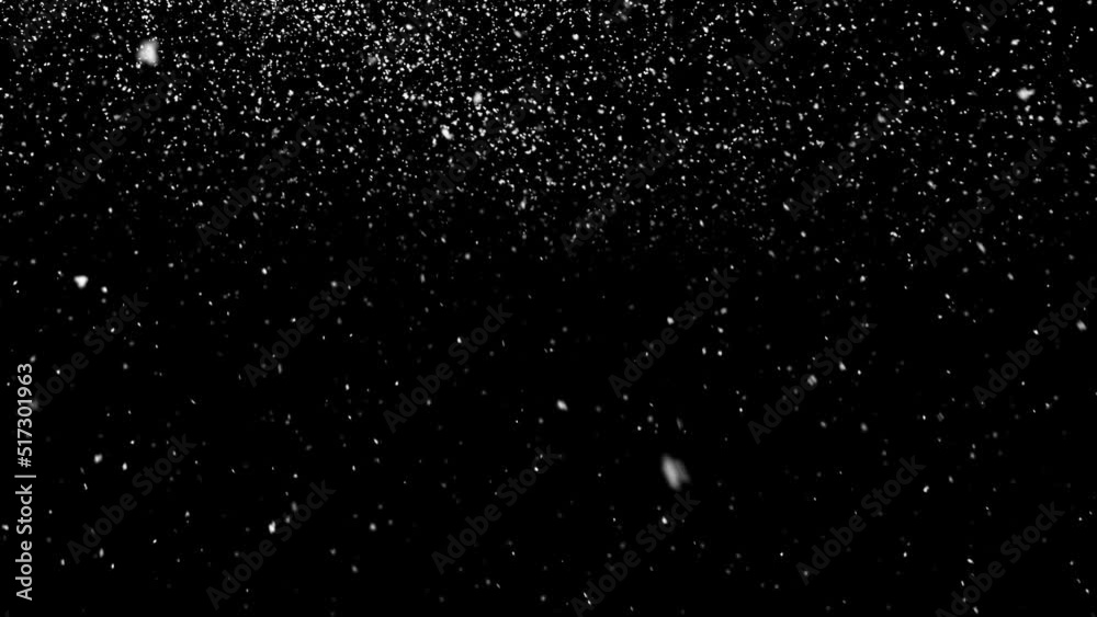 snowfall overlay, black background - winter, slowly falling snow effect - green screen