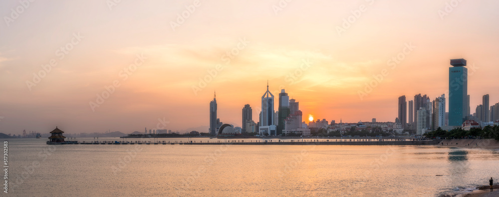 Naklejka premium China Qingdao city architectural landscape