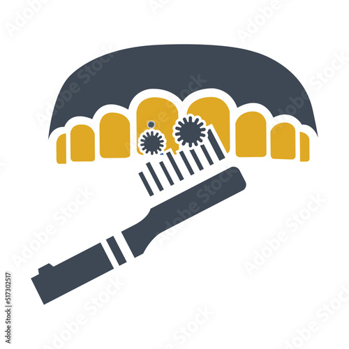 Dental health, fluoride treatment, teeth protection icon