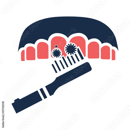 Dental health, fluoride treatment, teeth protection icon