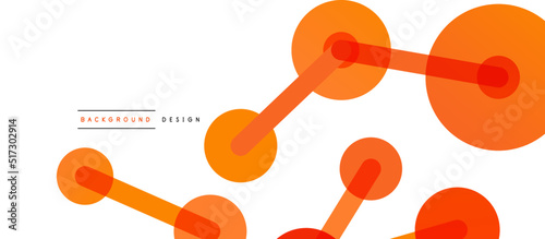 Abstract background. Round dots connected by lines. Trendy techno business template for wallpaper, banner, background or landing