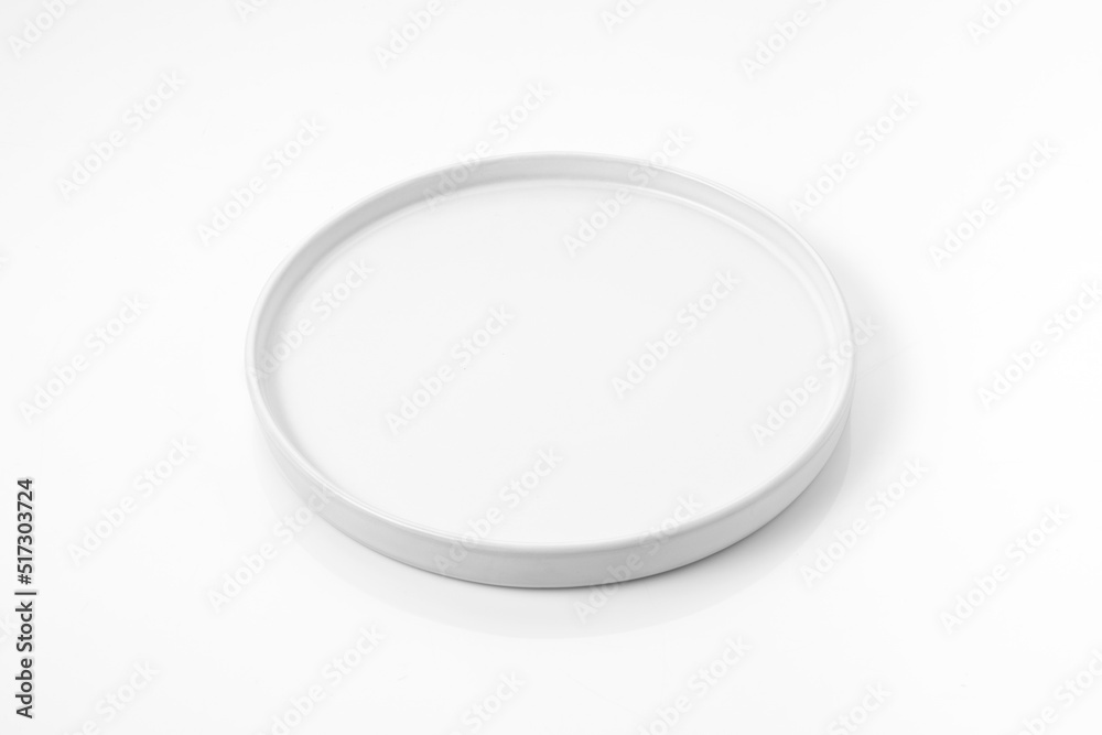 empty white plate ceramic on white background with path empty white plate ceramic on white background with path
