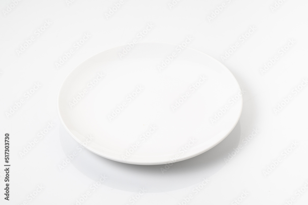 empty white plate ceramic on white background with path empty white plate ceramic on white background with path